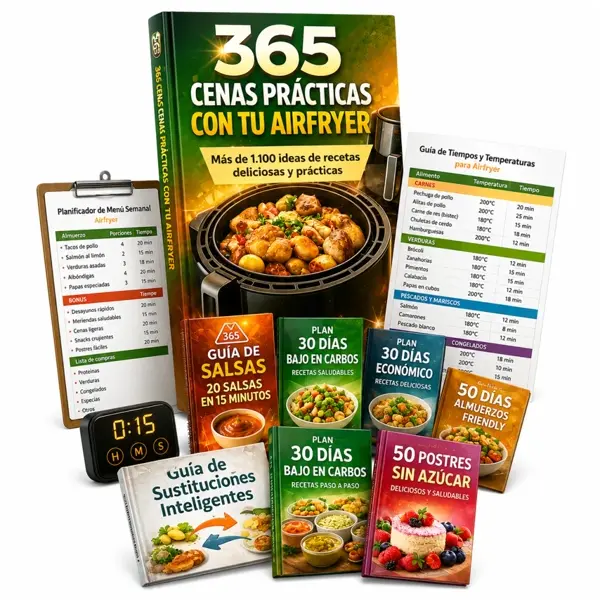 365 Cenas Prácticas con tu Airfryer — Guía + Bonos